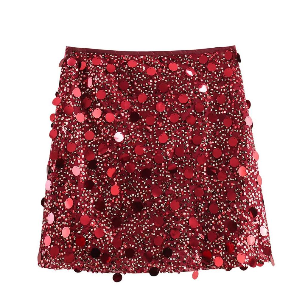 Women's Multi-colored Sequined Hip Skirt Mini Sexy Skirt