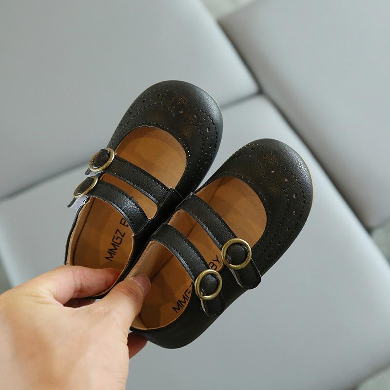Neuer Lederschuh Retro Schlicht Vielseitig Kinderschuhe Komfort Weiche Sohle Rutschfest Mädchenschuhe Süß Alltag Flach Frühling Prinzessinnenschuh