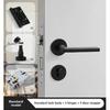 Black American Style Indoor Door Lock, Integrated Magnetic Silent Wooden Door Handle, Universal Home Bedroom Lock