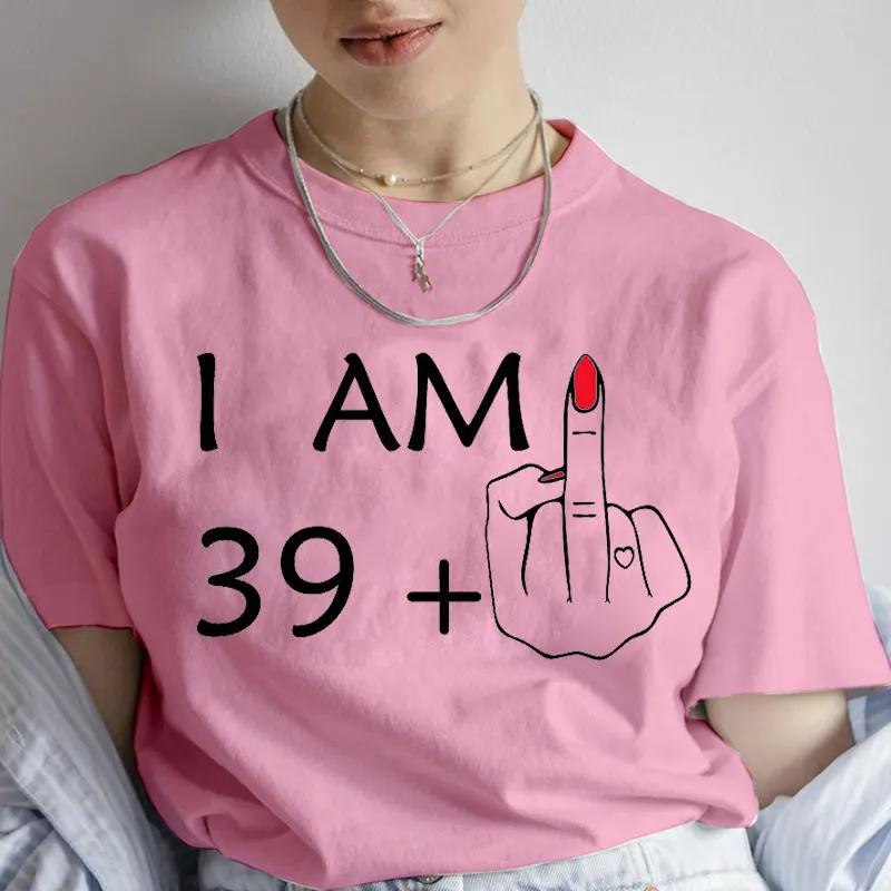 60th Birthday Shirt for Women Clothing I Am 29  39 49 59 Plus Middle Finger Fashion Y2k Graphic Tops Summer Short Sleeve Tees