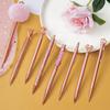 WEMATE Ballpoint Pen Blue Black Sparkly and Cute Metal Diamond Gift for Office Use Rose Gold 8-Piece Oil-Based Set, 0.5mm & Ink, - Pen, Women,