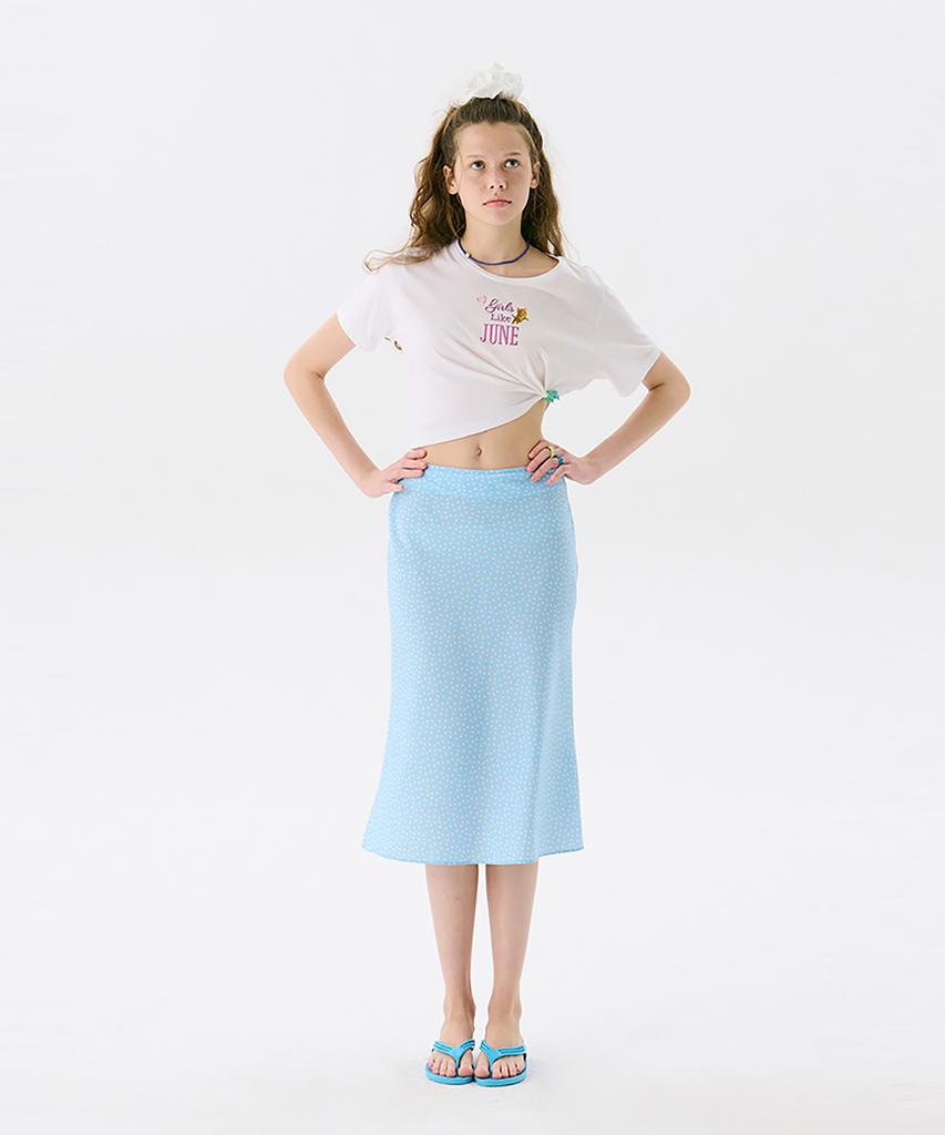 Jun Jun Space Midi Flare Skirt_Light Blue