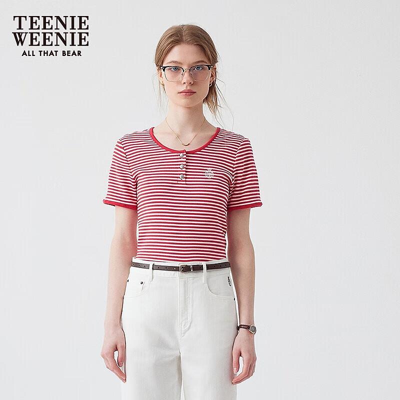 Teenie Weenie Bear Women s 2025 Summer Striped T-Shirt M