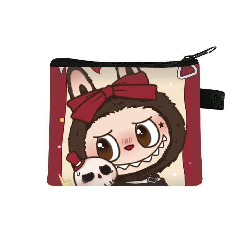 

Детский кошелек для монет Labubu, мультяшная сумка для хранения для мальчика и девочки, милая сумка большой вместимости