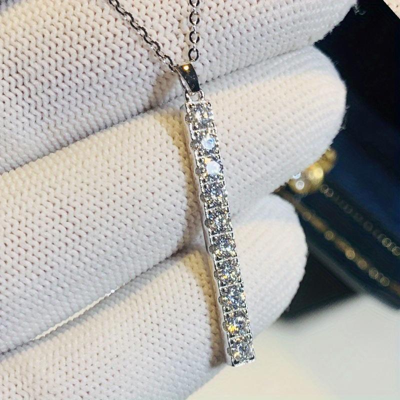 1pc Fashionable Single-line Pendant Necklace, Synthetic Zircon Inlaid Fashionable Atmospheric Necklace