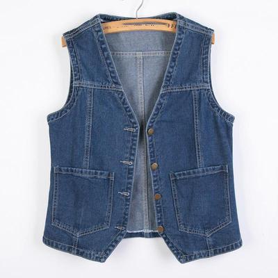 Fashion Denim Vest Female Streetwear V Neck Women Vest Summer Large Size Waistcoat Jeans Tops Sleevless Jacket Chaleco Mujer