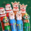 Colorful Retractable Pen Christmas Capybara Ballpoint 10 Color Cartoon Smooth Elk Snowmen Tree Multi-color Writing Festive Stationery Gift for