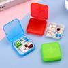 4Grids Cross Print Pill Box Portable Mini Plastic Pill Storage Pure Color Pocket Medicine Box Outdoor Home Pill Case
