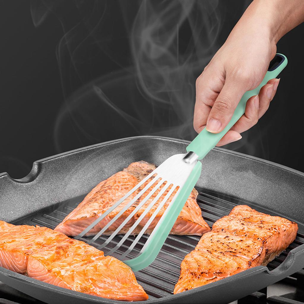 Silikonspatel mit dünner Kante zum Umdrehen von Fischei-Kochutensilien. Hitzebeständige Küchenspatel für antihaftbeschichtetes Kochgeschirr