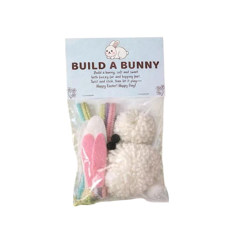Kids' Easter Basket Stuffers Craft Kit with Cute Stuffed Bunnies