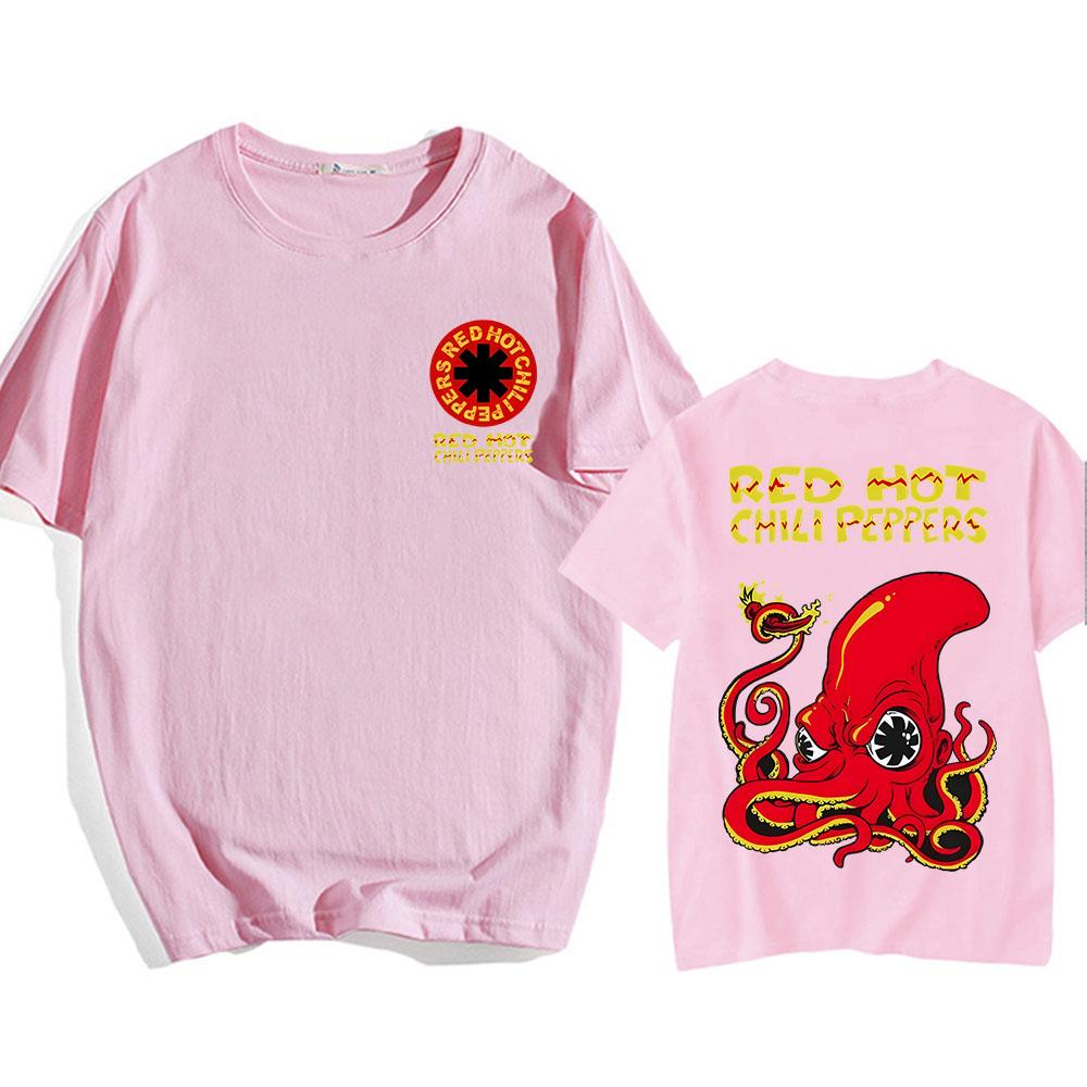 Red Hot Fire Squid Chili Peppers T-shirts Rock Band Hip Hop Streetwear Short Sleeve Men Women Tshirts Summer Cotton Soft Tee Top