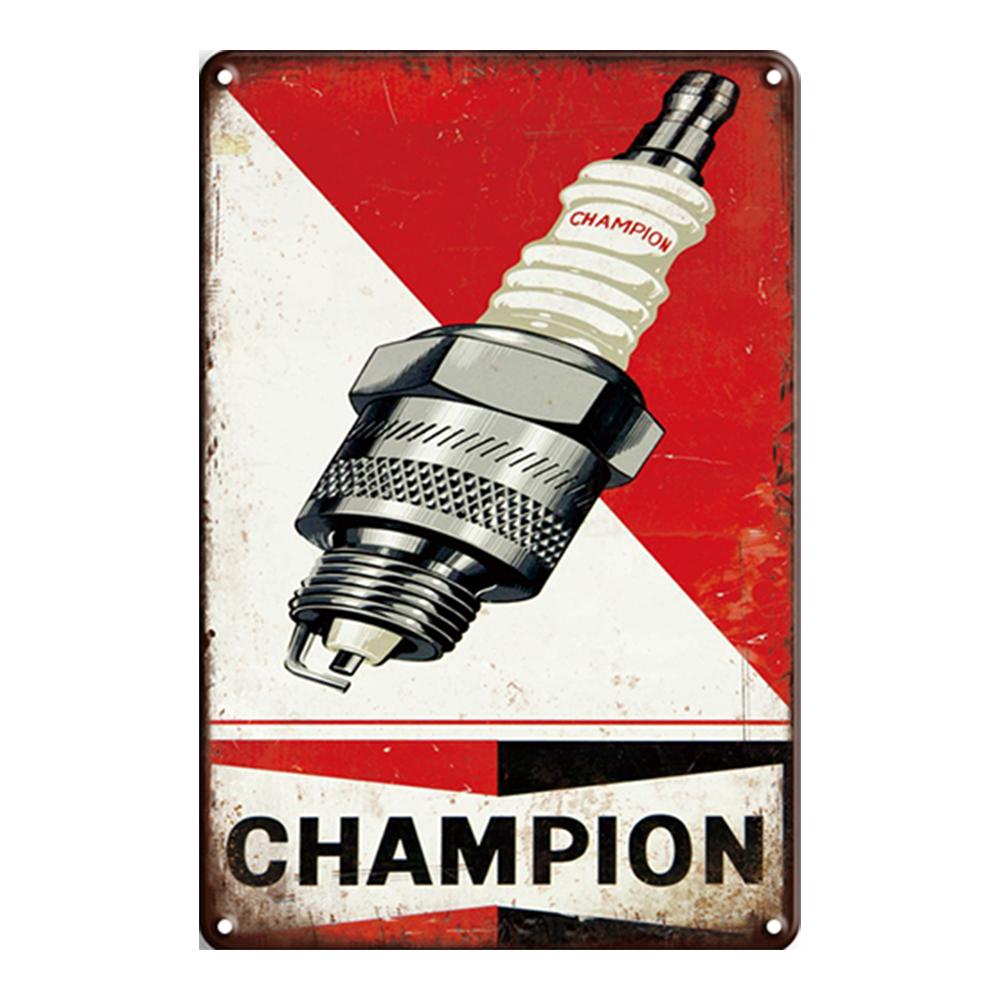 Set 4 Cartelli Metallici Vintage Pubblicità Auto E Benzina – 20x30 Cm, Riproduzioni Per Garage E Bar