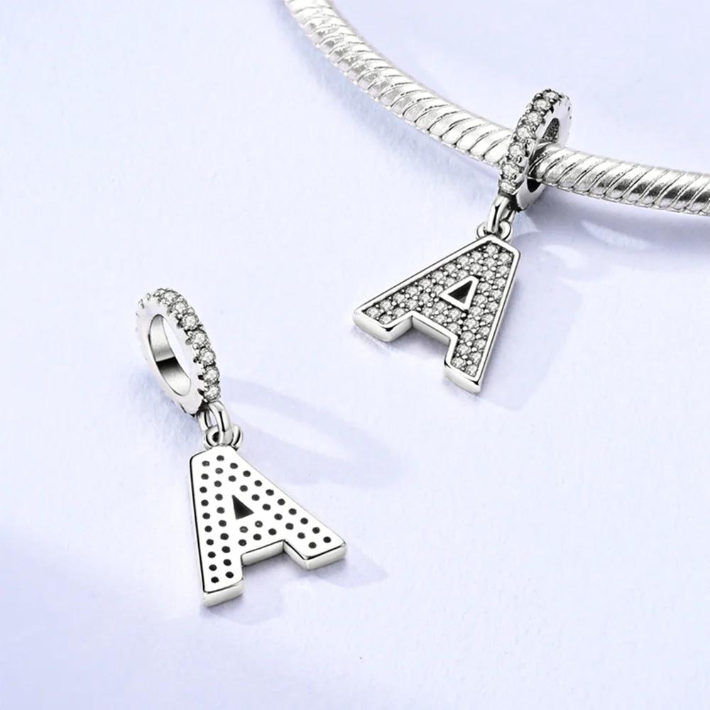 Charm Bead Charms Plata Originales Letter Collection Shining Bead Charms Ideal For Charm Bead Charms copper Bracelets Jewellery Making Womens Gift