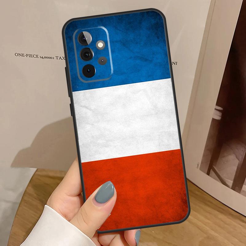 France Flag Case For Samsung Galaxy A33 A53 A13 A54 A34 A14 A56 A36 A16 A06 A12 A32 A52 A35 A17 A15 A55
