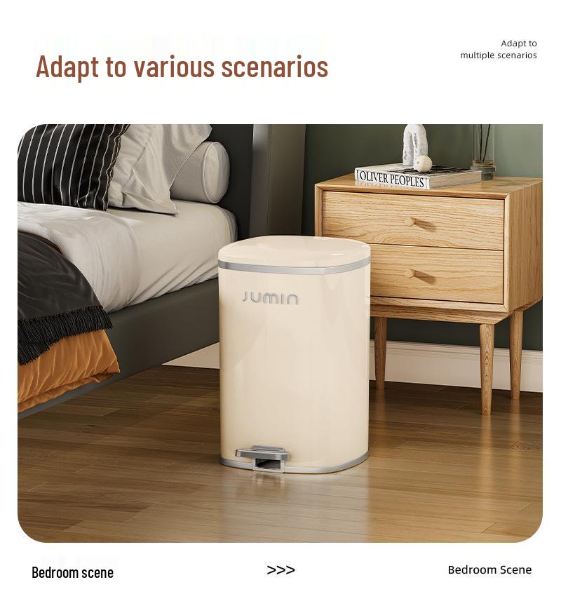Elegant Large-Capacity Trash Can with Foot Pedal & Lid for Home Use: Kitchen, Living Room, Bedroom, Bathroom, Toilet. Plastic Bin & Paper Basket.