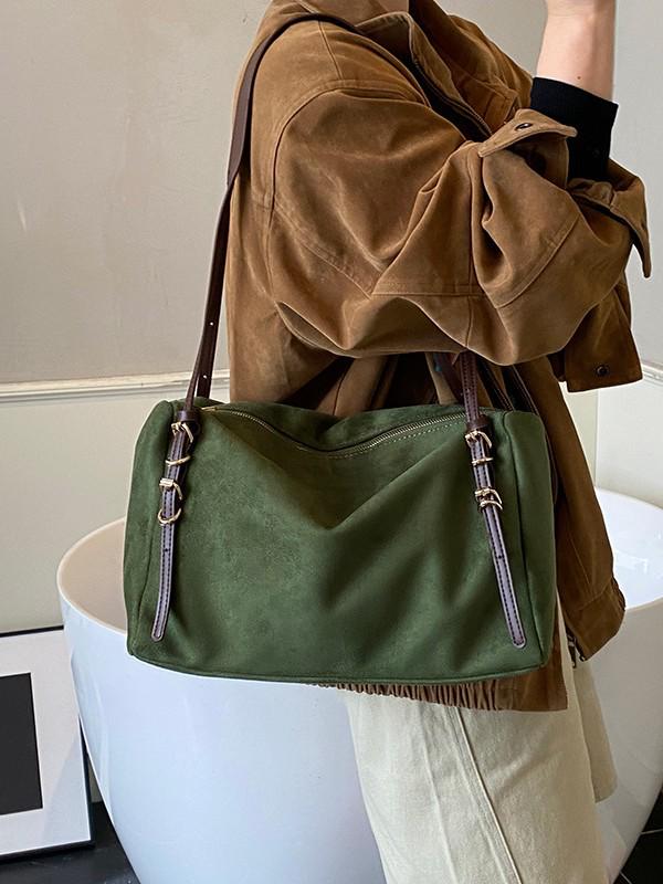 Korean Style High-End Suede Plush Retro Crossbody Bag for 2026 Summer