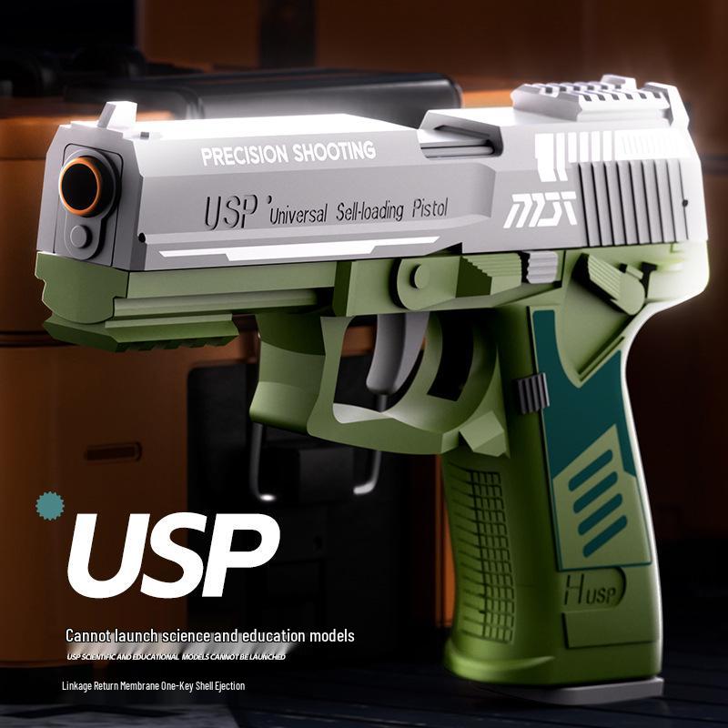 Cross-Border Children's Mechanical Model Pistol Toy: One-Key Ejection & Blowback