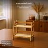 3Tier Acrylic Vintage Organizer, Coffee Bar Rack, Transparent & Wood Shelves Storage for Kitchen or