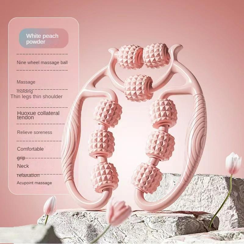 Nine-wheel circular leg clamp, thigh muscle relaxer, leg stretching massager, beautiful leg yoga roller clip lady Body Care