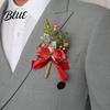 Long-lasting Color Corsage Men Suit Artificial Flower Wristlet Band Reusable