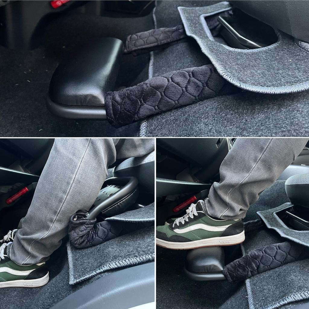 Foldable Footrest for Toyota Hiace 200 Series Passenger Seat with Leather Cushion and Cover (Models 1-8), Only, Roll-Up