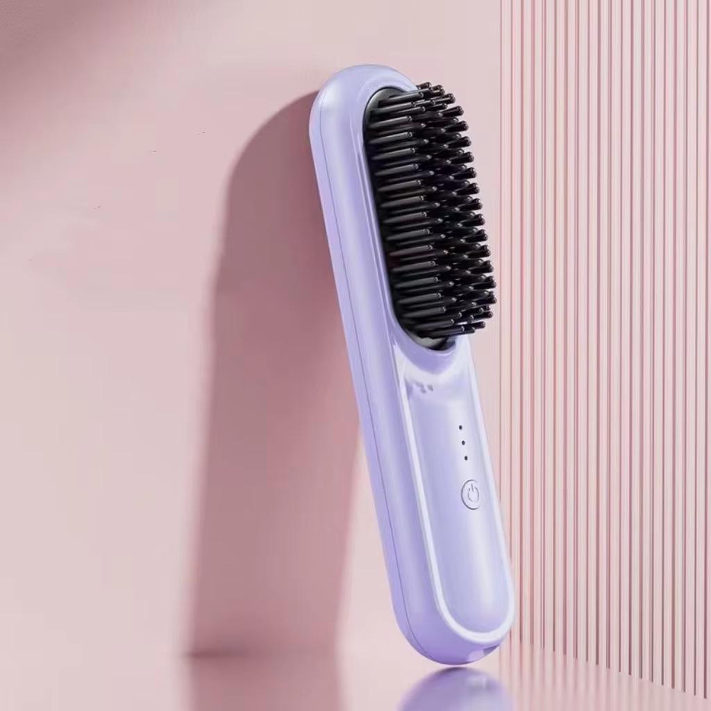 

New Portable Wireless Negative Ion Styling Comb: Straighten or Curl Hair On-the-Go.