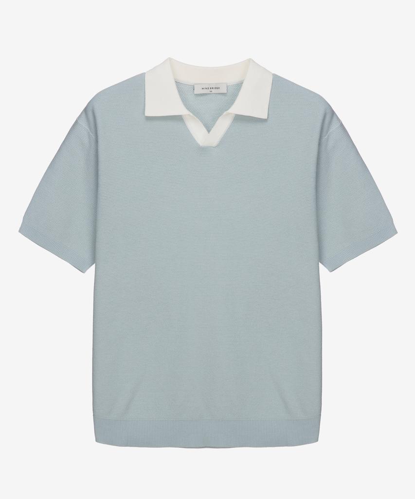 MINDBRIDGE Contrast Collar Short Sleeve Knit - 2 Colors Mykt3101