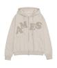 Ames-Worldwide Big Typo Hoodie Zip Up Oatmeal