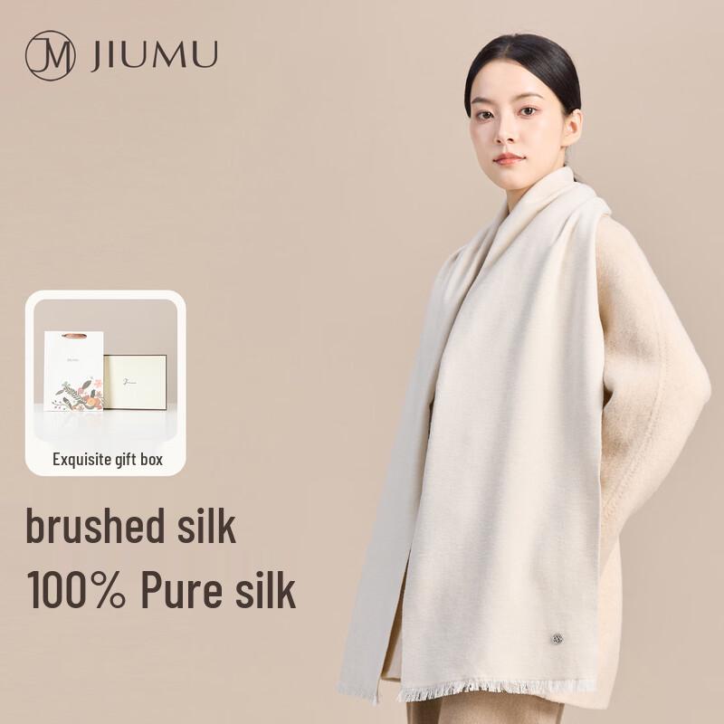 JIUMU Women s Warm Mulberry Silk Scarf  Shawl One Size