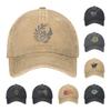 Hunter Wilds Men Women Baseball Caps Forbidden Lands Research Commission Distressed Denim Hats Vintage Outdoor Headwear