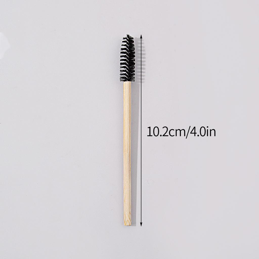 50Pcs Bamboo Handle Eyelash Brush Makeup Brush Eyelash Extension Mascara Wands Applicators Eye Lash Curling Comb Makeup Tools