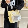Large-capacity Casual Transparent Tote Bag, Student Class Handbag, Beautiful Solid Color Single Shoulder Underarm Messenger Bag