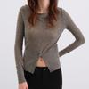 GREEN BELT Women's Merino Wool Blend Round Neck Knit Top