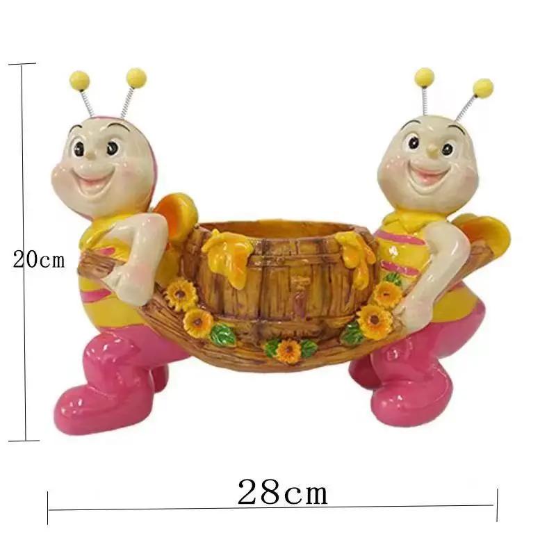 Cartoon Little Bee Resin Flowerpot Resin Handicrafts Flower Pot Plant Accessories Balcony Decorations Succulent Pot