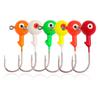 6 couleurs 5 pièces/sac Crochet Jig Tête Plombée Crochet Souple Hameçon Barbelé Rond Matériel de Pêche