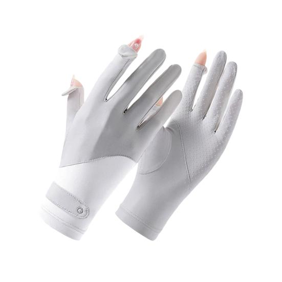 Summer Driving Gloves, Cooling Sun Protection Gloves, Full Finger UV Protection Gloves, with Anti-Slip Palm, Ultra Thin Ice Silk Gloves for Women