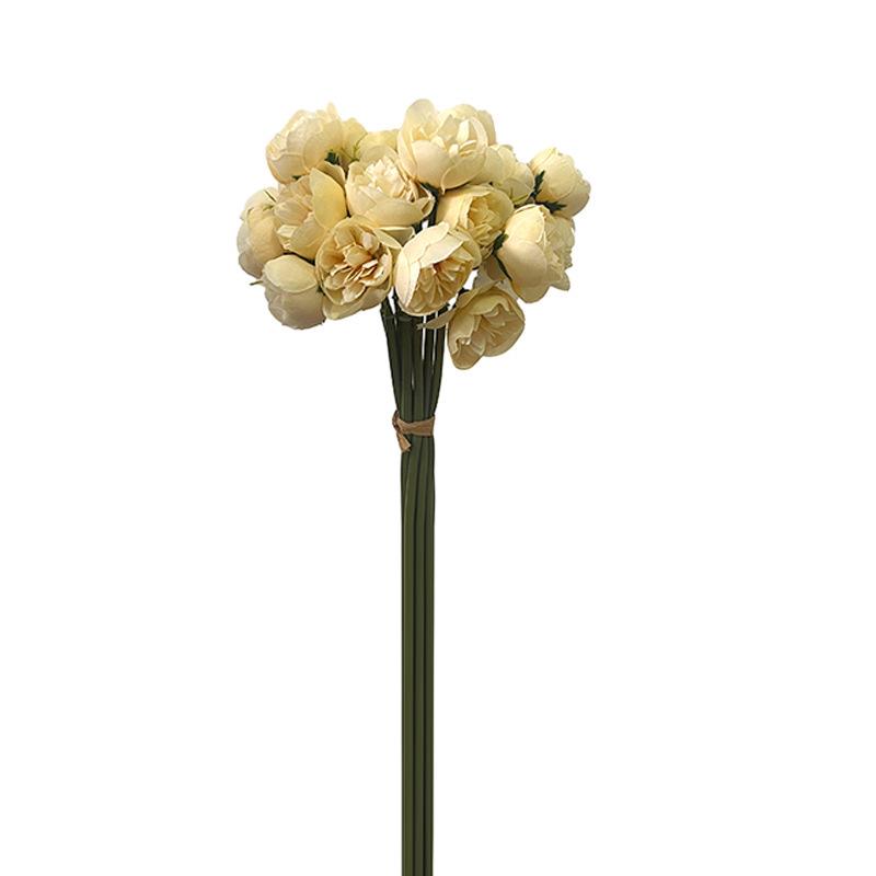 27-Head Tea Rose Peony Artificial Flower Bouquet for Photography, Weddings, and Home Decor