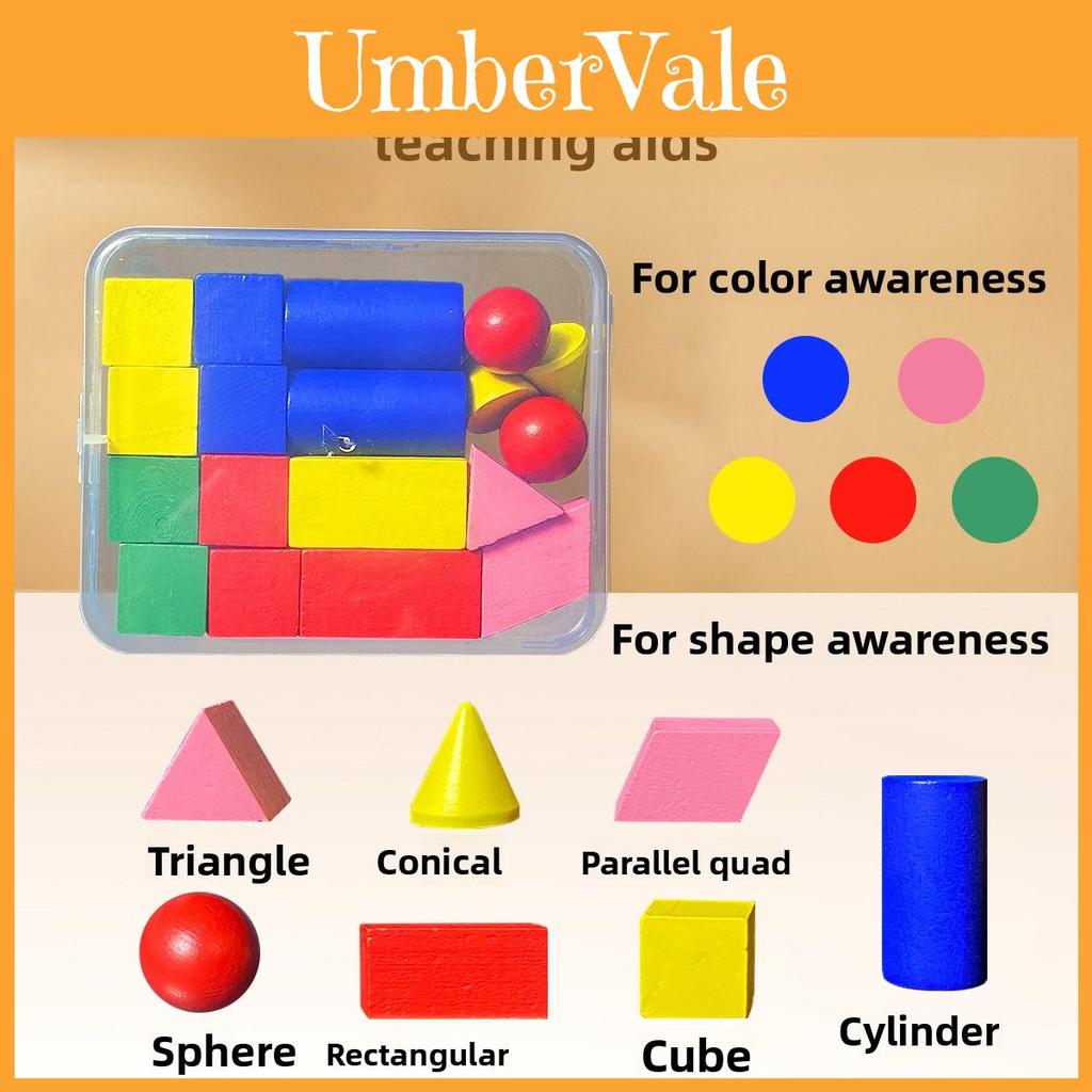 Wooden Geometric Shapes Set For Kids Educational Math Toys For Early Learning
