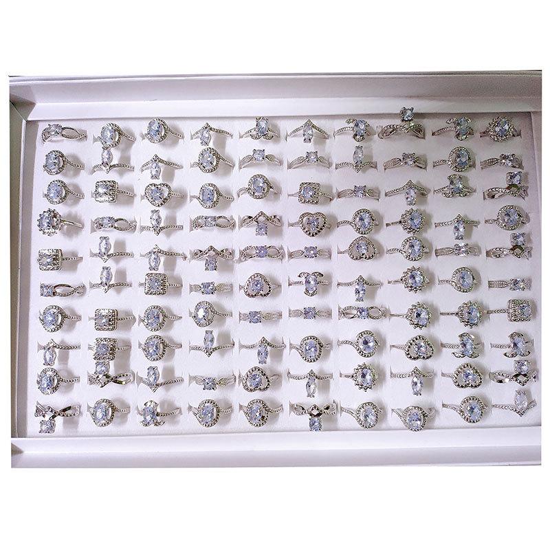 20 stk fire klør krystall zirconia ring mote allsidig fingerring håndsmykker