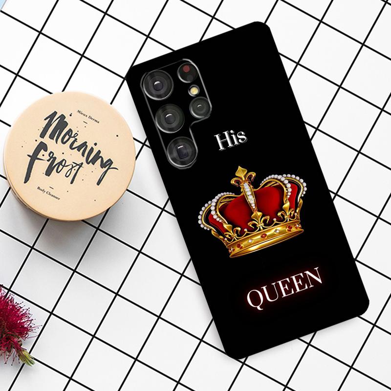 King Queen Couple Lovers Case For Samsung Galaxy S21 S22 S23 S24 S25 Ultra S9 S10 S25 Plus S25 FE S20 FE Phone Cover
