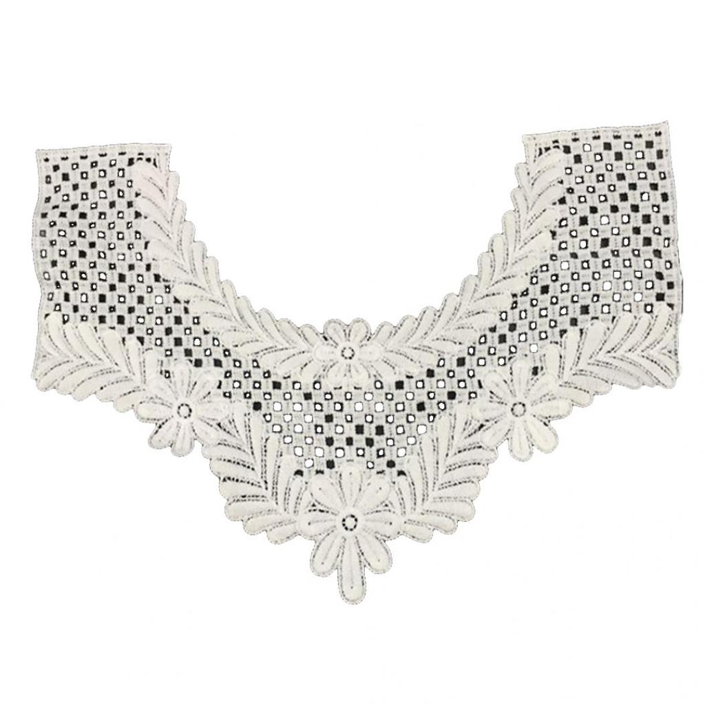 Elegant bröllop brudklänning spets krage broderi halsringning sömnad applikation