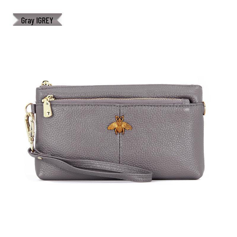 Women's Retro Cowhide Clutch Wallet - European & American Style, Genuine Leather Wristlet Phone Bag
