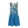 Damska letnia sukienka na co dzień z kieszeniami letnia sukienka plażowa Boho kwiatowe bluzki dla kobiet t-shirty sukienka V Neck luźne sukienki bez rękawów