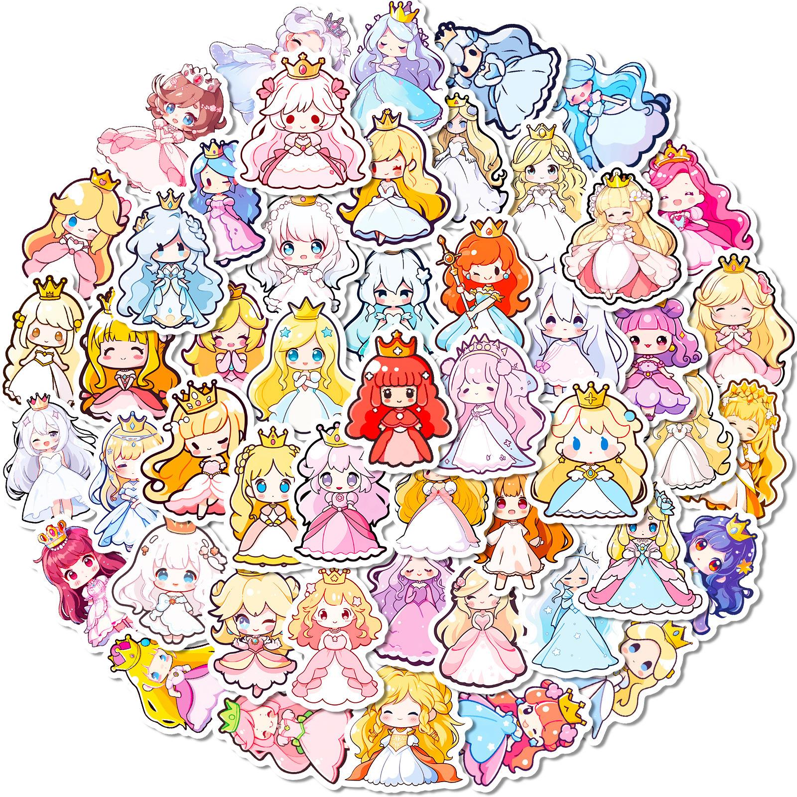 

50 Cute Dress Princess Stickers Creative Diy Children S Pretty Princess Dress Kindergarten Girls Stickers