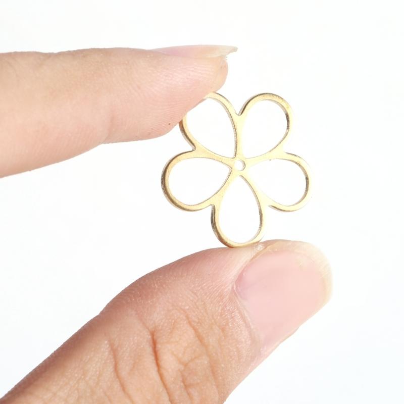 Pack of 10/20 Floral Jewelry Hollow Petal Pendants Small Flower Necklace Bracelet Supplies Alloy Material for Bracelet
