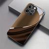 Diepbruine Gouden Boog Textuur Kunstglas Telefoonhoesje voor iPhone 17 16 16ProMax 15 14 13 12ProMax 11 11Pro Valbescherming