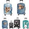 Denim Simulation Pocket Animals & Star Travel Luggage Cover Cat Suitcase Protector Dust-proof