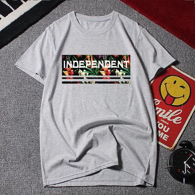 Cotton T-Shirts Summer Short Sleeved T-shirt for Men‘s’ Round Neck Loose Cotton Loose Youth T-shirt
