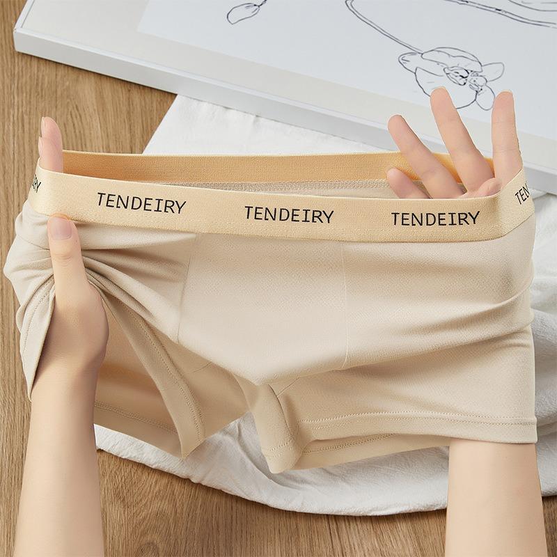 Sous-vêtements pour hommes en soie glacée ultra-fine, séchage rapide, confortables, simples, boxers d'été, antibactériens et respirants