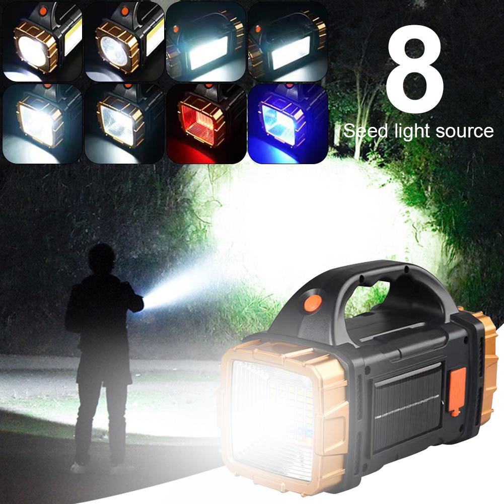 High Power LED Flashlight USB Rechargeable IP44 Waterproof Multifunctional Portable Light Power Bank for Camping Hiking